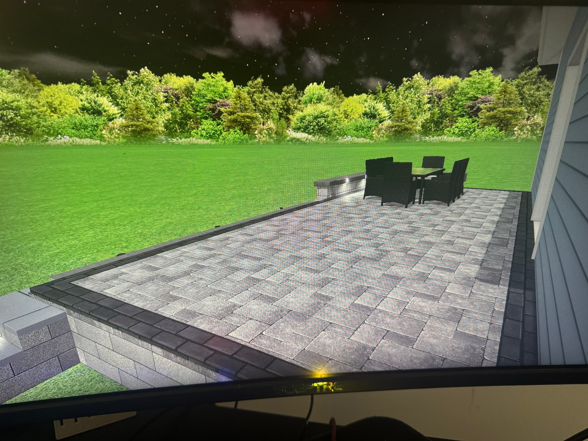 Gallery photos for 3D Design Preview for a Custom backyard paver patio: Image #2