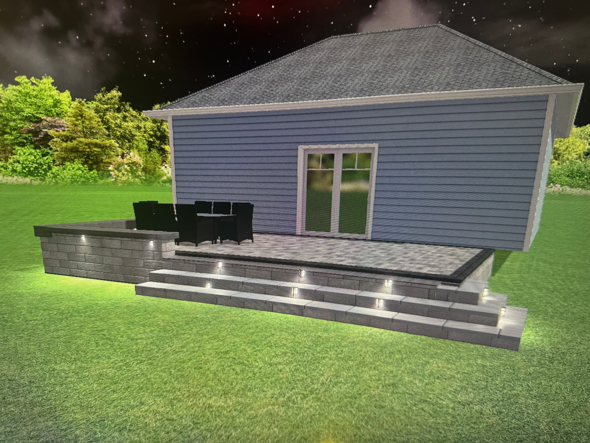 3D Design Preview for a Custom backyard paver patio image