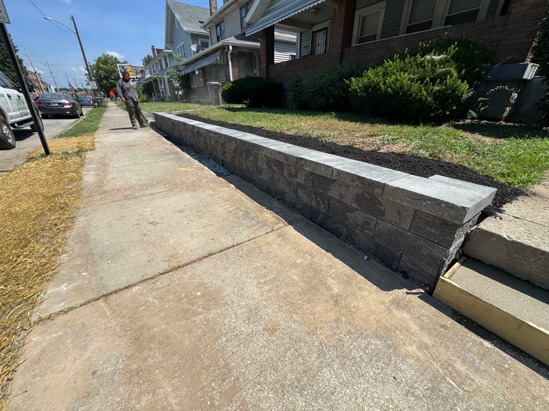 Gallery photos for New Block Retaining Wall Keeps This Front Yard From Washing Away: Image #2