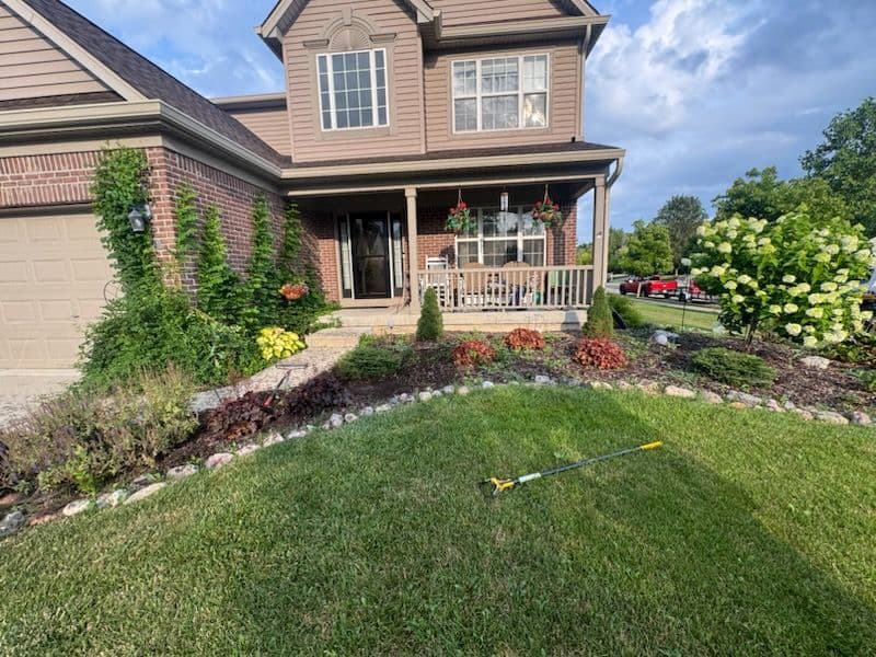 Stunning Lawn Transformation and Mulch Installation image