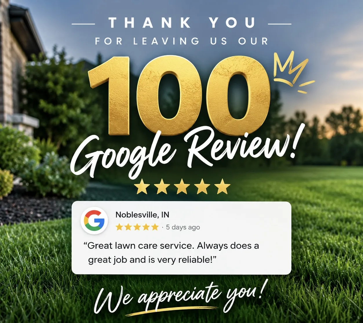 100 Five-Star Google Reviews and Counting in Noblesville image