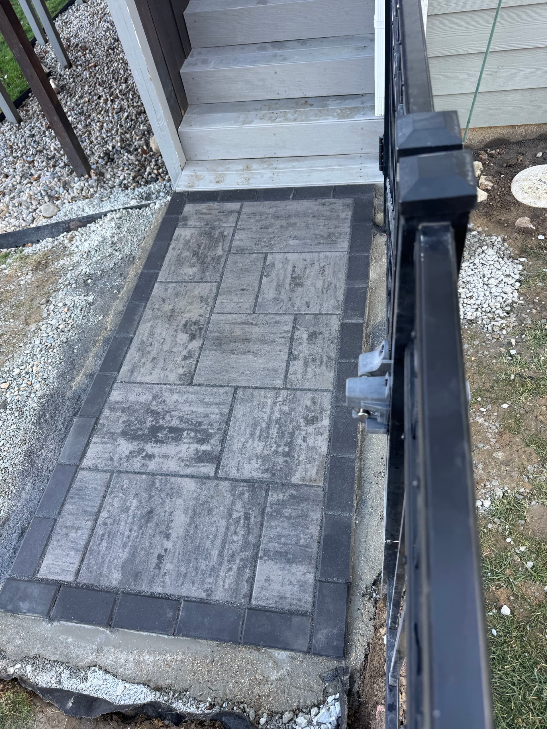 New Walkway Installation with Unilock Pavers image