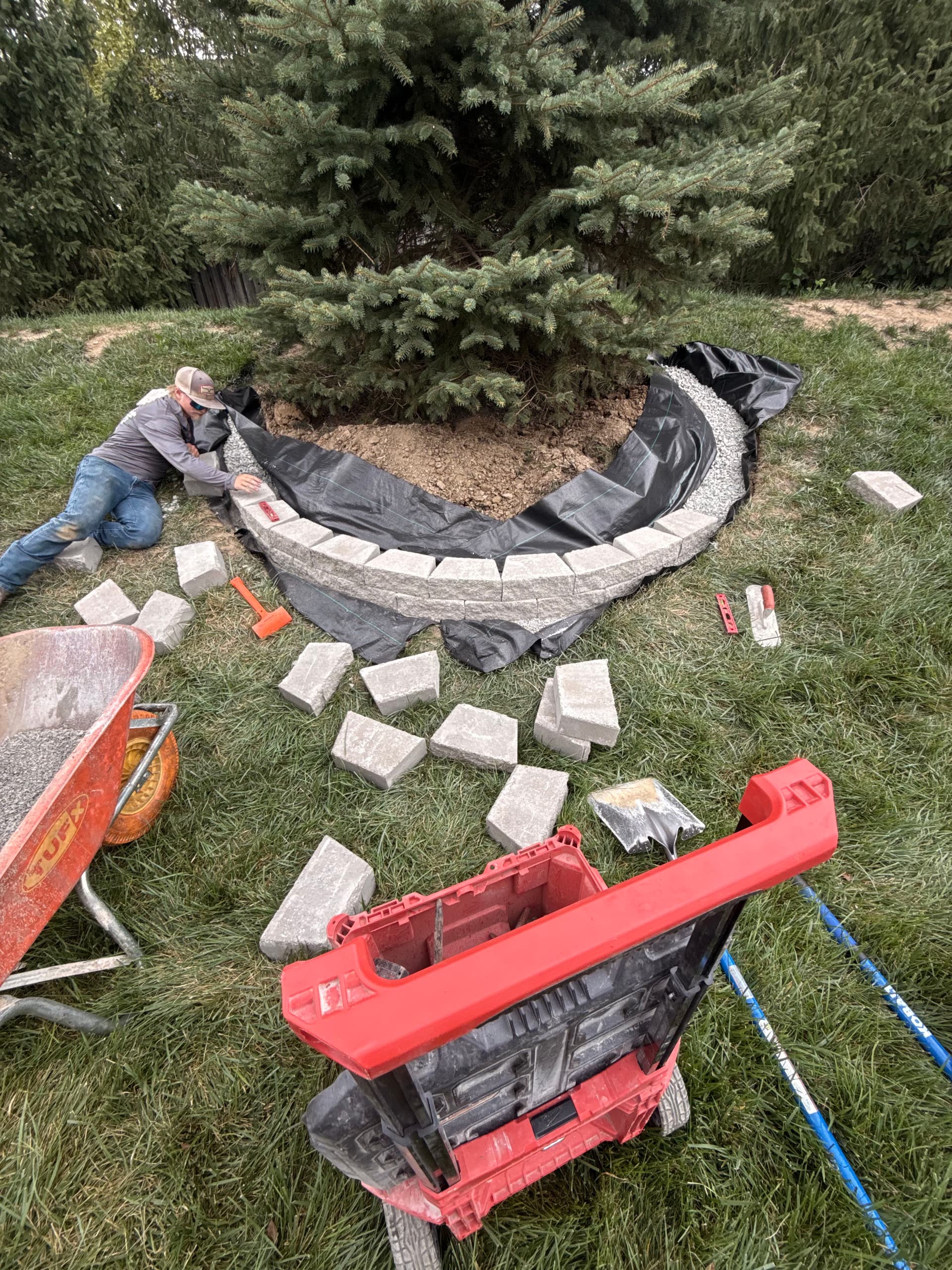Gallery photos for Stone Garden Bed Wall Keeps Mulch Where It Belongs: Image #3