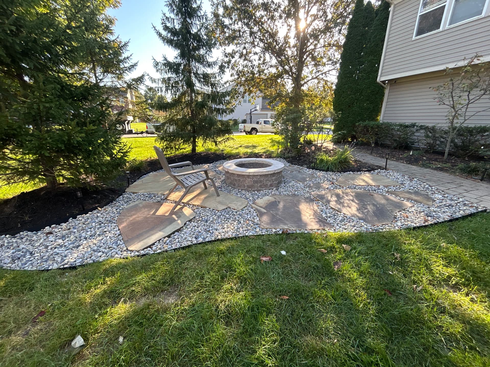 Gallery photos for Flagstone Fire Pit Area Built for Fall Gatherings: Image #1